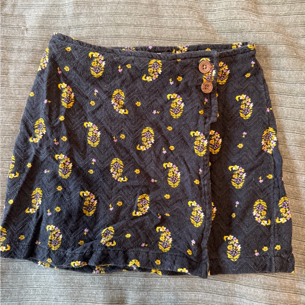 Urban Outfitters Black And Yellow Mini Skirt